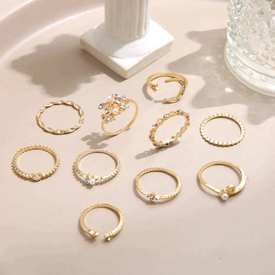 Celestial Gold and Diamond Ring Set