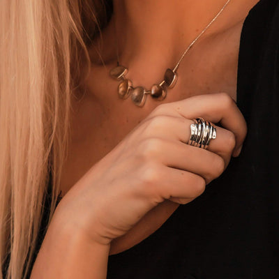 Woven Silver Band Ring