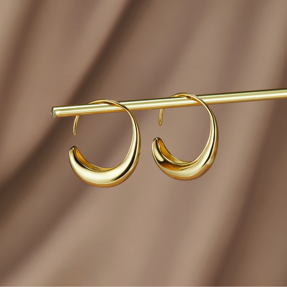 Cina Drop Hoop Earrings