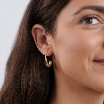 Cina Drop Hoop Earrings