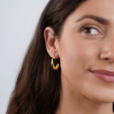 Cina Drop Hoop Earrings