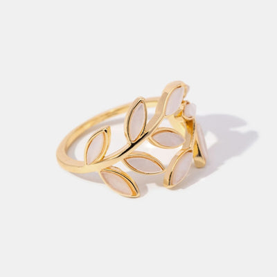 Elegant Leaf Design Adjustable Ring