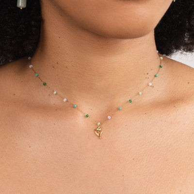 Golden Tulip Bead Necklace
