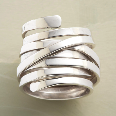 Woven Silver Band Ring