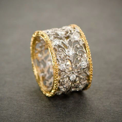 Royal Filigree Gold & Silver Ring