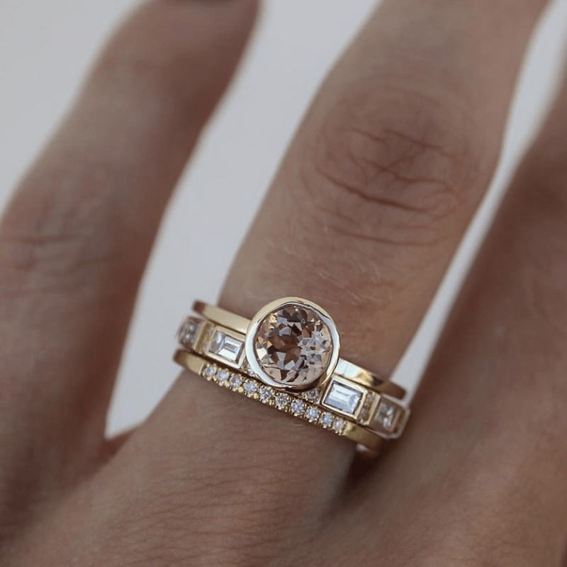 Elegant Rose Gold Ring Set