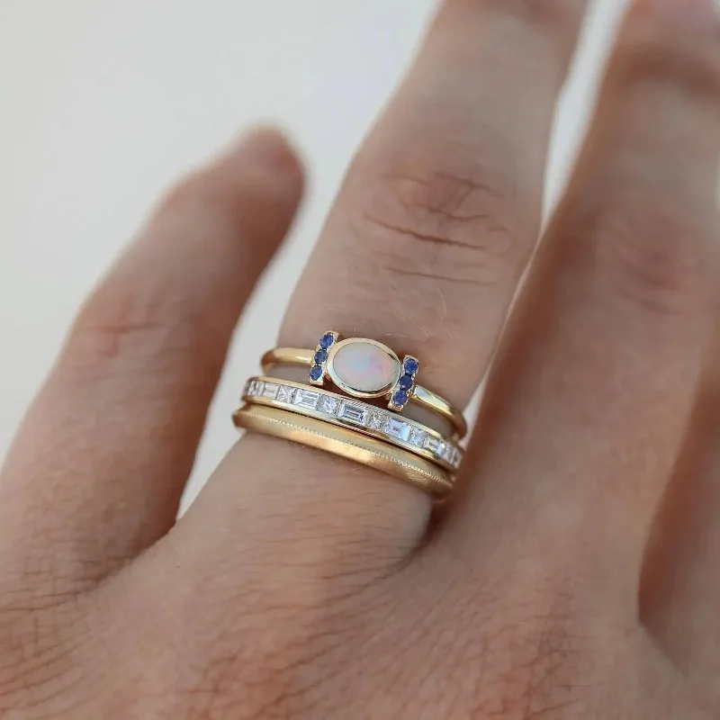 Opal & Sapphire Stackable Ring Set