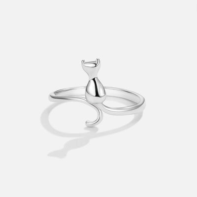 Midnight Cat Silver Ring