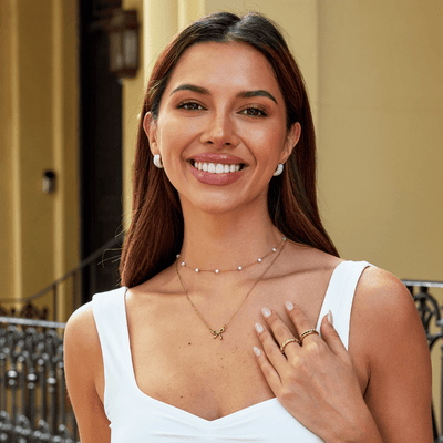 Mother Of Pearl Semi Hoop Earrings