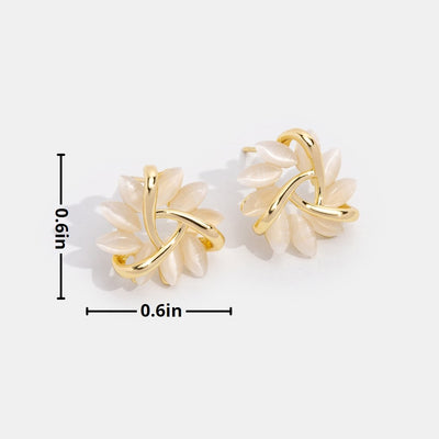 Opal Petal Gold Earrings